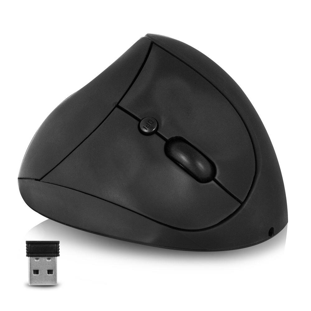 Wireless Ergonomic Mouse USB Nano Receiver 1600 dpi Black
