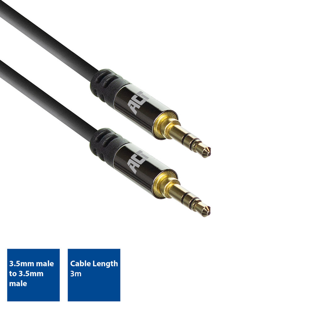 High Quality Stereo Audio Connection Cable 3.5 Mm Jack Male - Male 3m