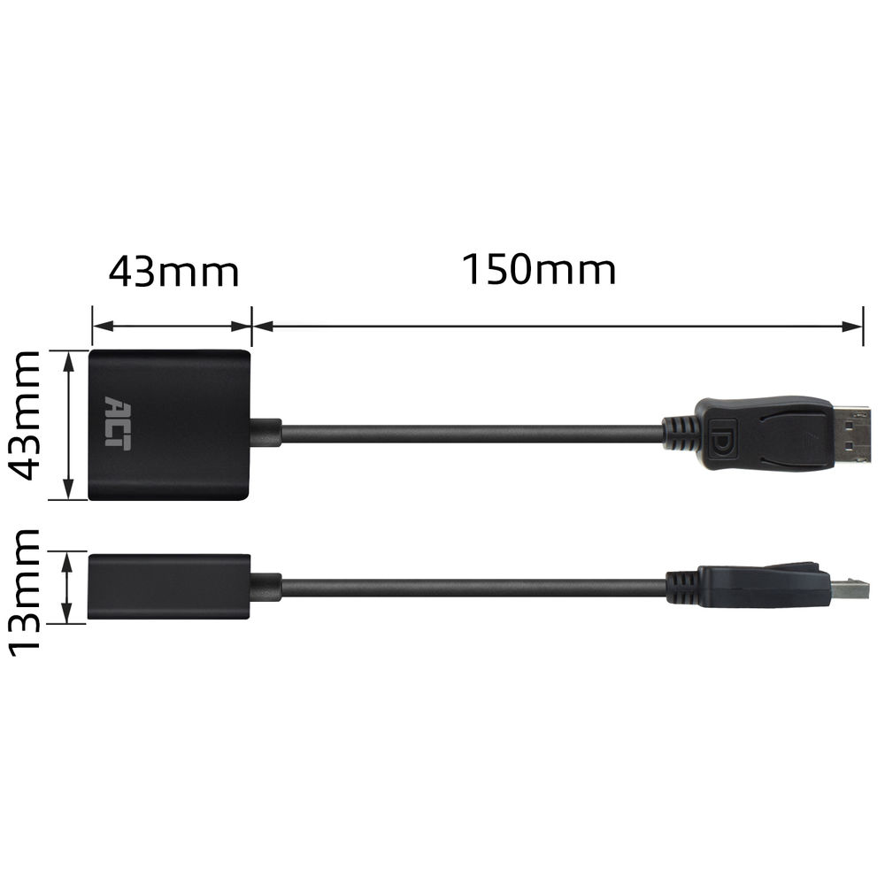 DisplayPort Male to DVI Female Adapter 15cm