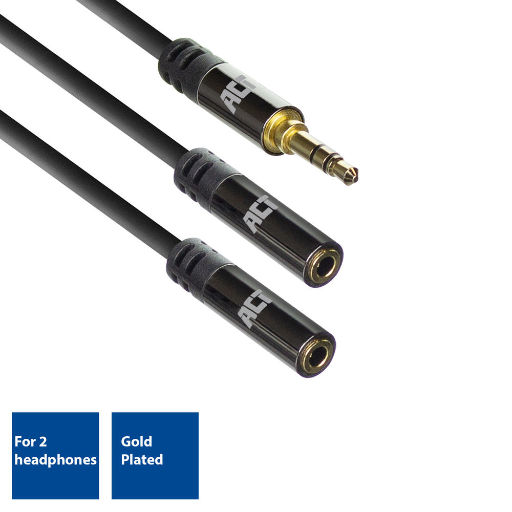 High Quality Audio Splitter Cable 3.5 mm Jack Male - 2x Female 15cm