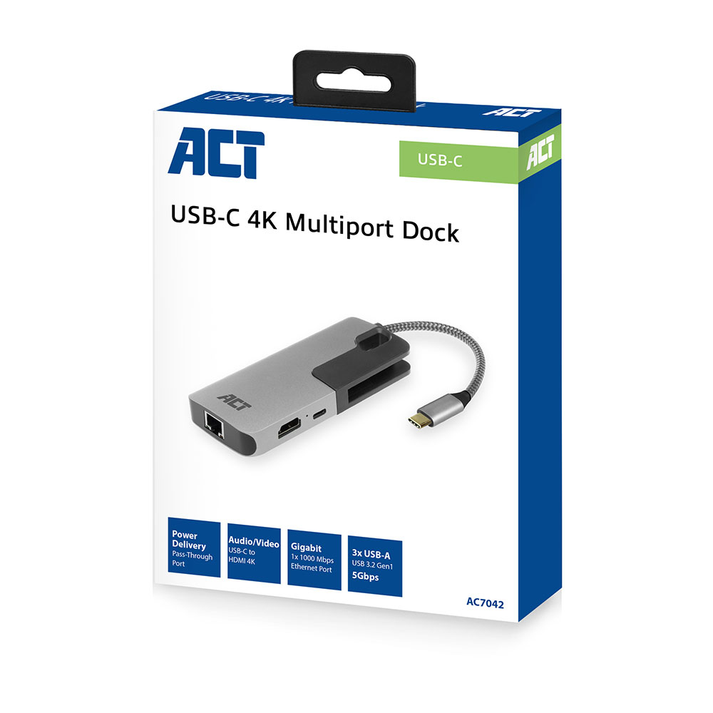 Docking USB-C to HDMI / Gigabit Ethernet/ 3 x USB-A / PD Pass-through - Meter