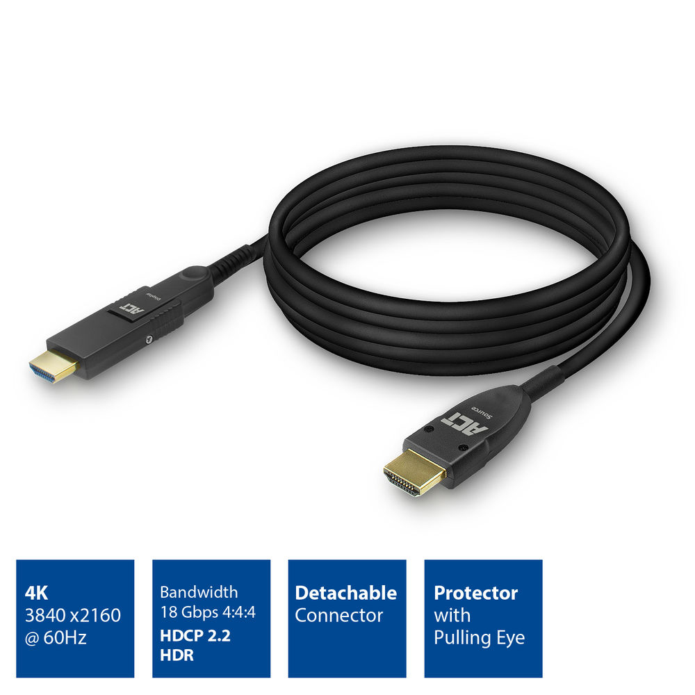 HDMI High Speed Cable 4K Active Optical with detachable connector HDMI-A male - HDMI-A male 30m