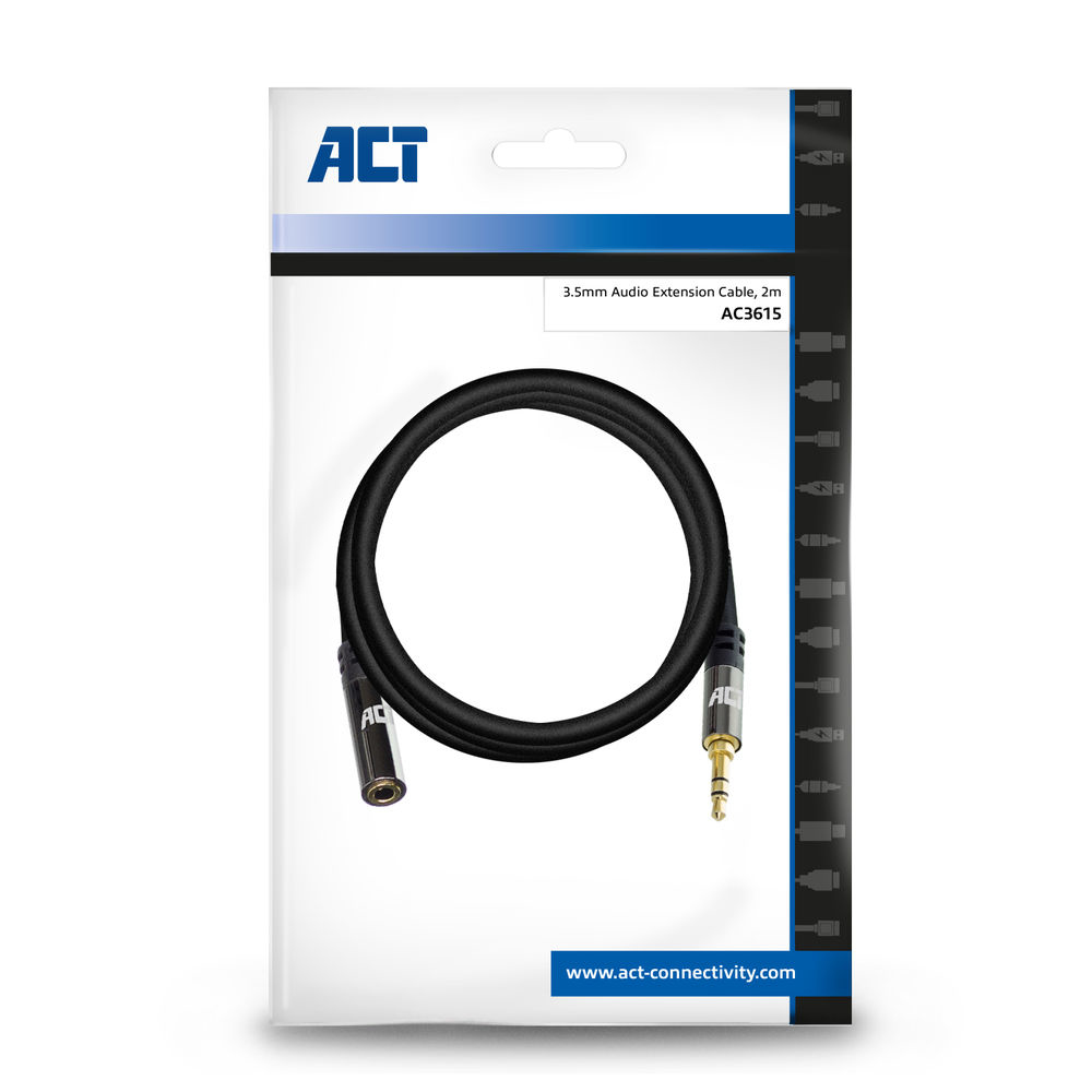 High Quality Audio Extension Cable 3.5mm Stereo Jack Male - Female 2m