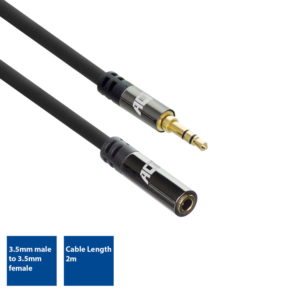 High Quality Audio Extension Cable 3.5mm Stereo Jack Male - Female 2m