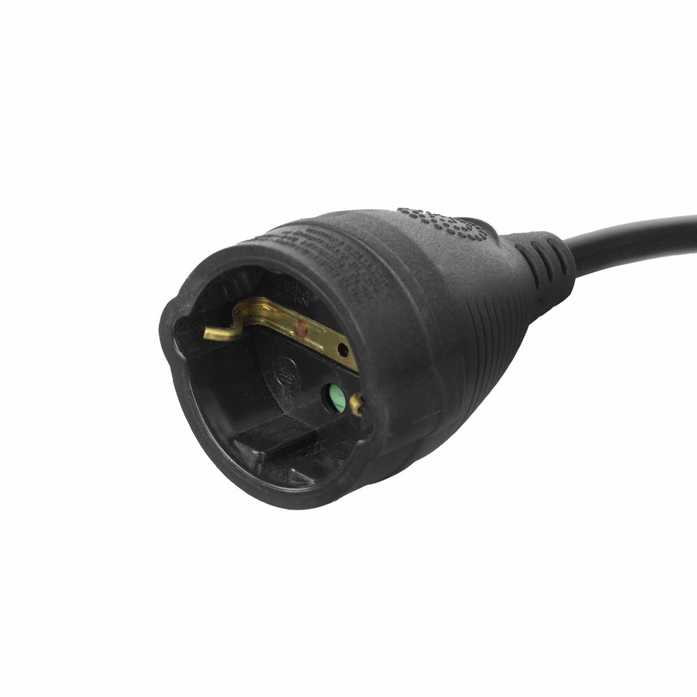 Powercord Extension Cable CEE 7/7 Male (angled) - CEE 7/7 Female Black 10m