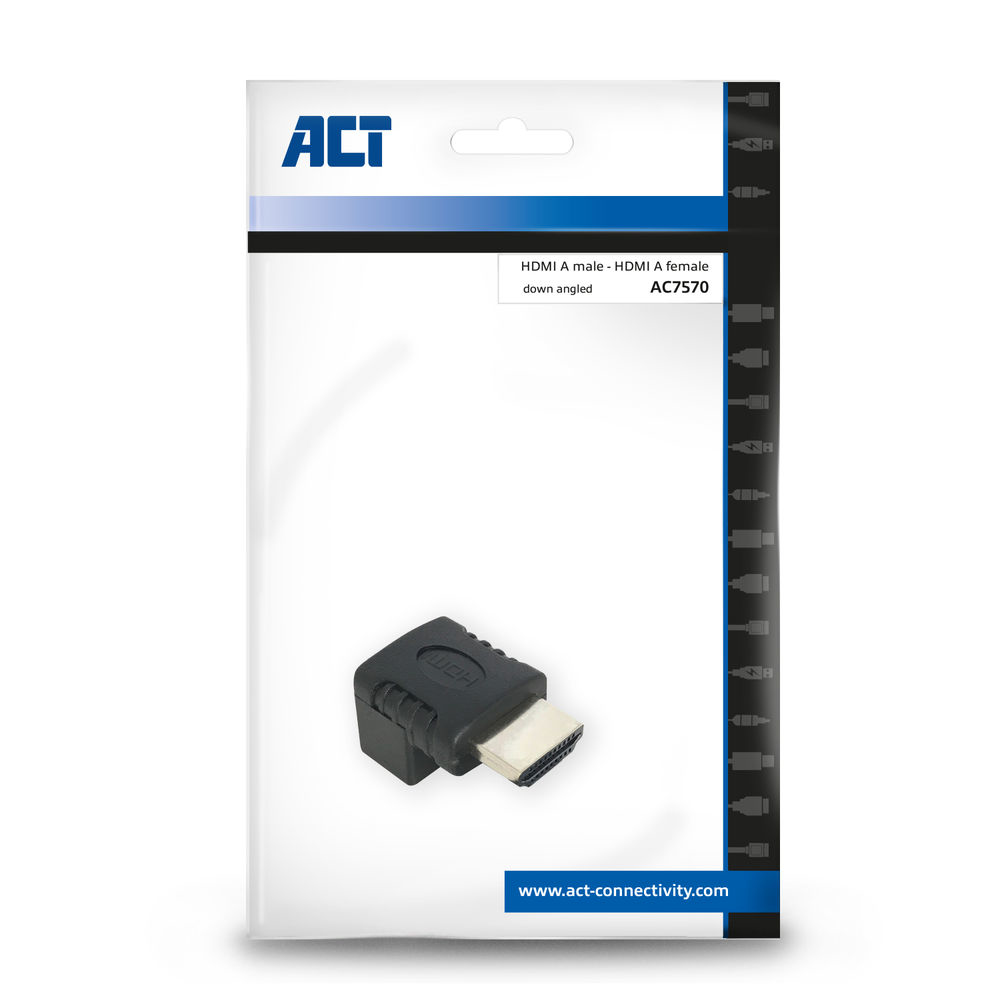 HDMI Adapter HDMI-A Male - HDMI-A Female Angled 90 Down