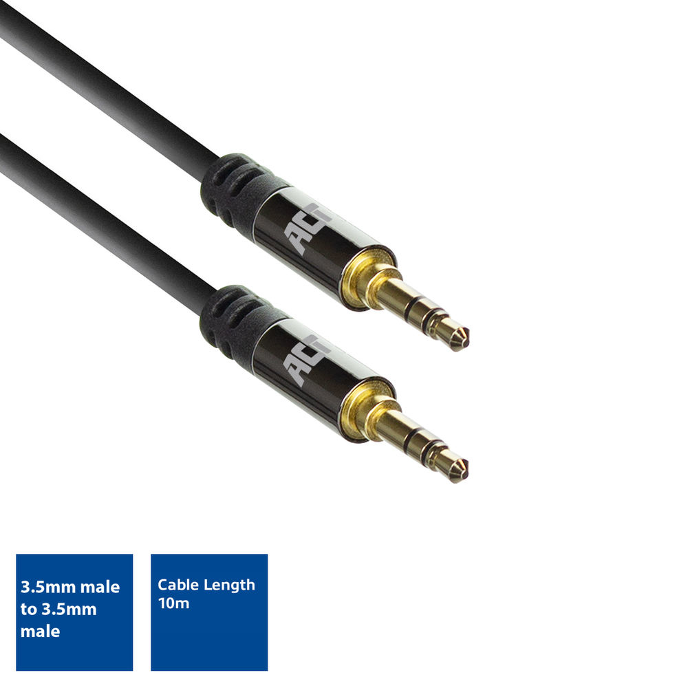 High Quality Audio Connection Cable 3.5 Mm Stereo Jack Male - Male - 10m
