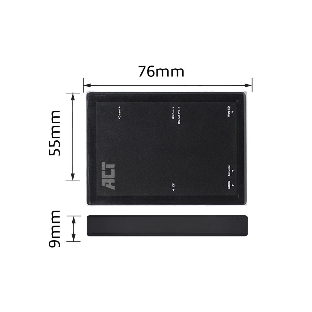 USB 3.2 Card Reader SD/micro SD/SDHC Black