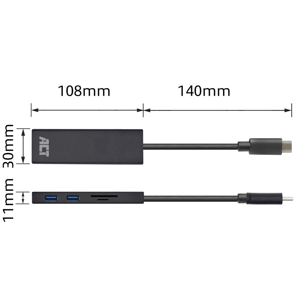 USB-C Hub 3.2 3x USB-A Ports Card Reader