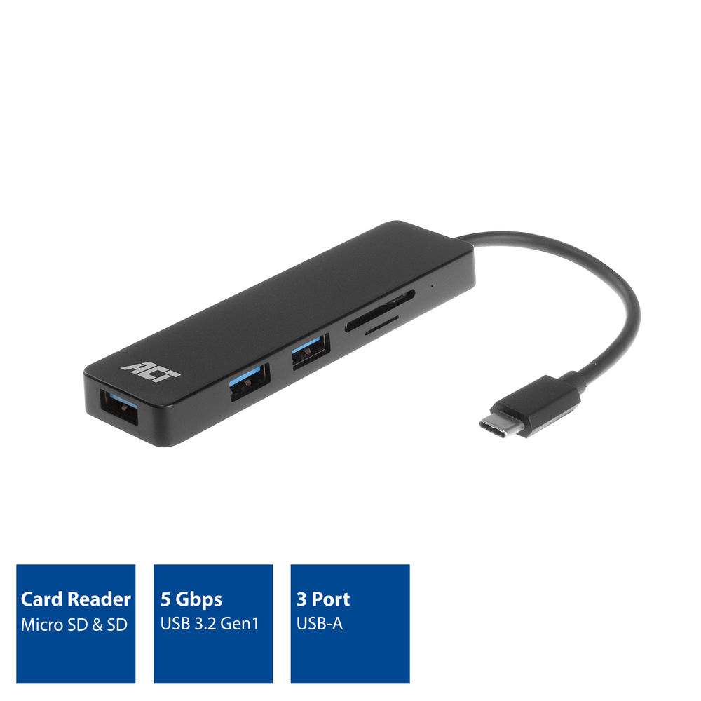 USB-C Hub 3.2 3x USB-A Ports Card Reader