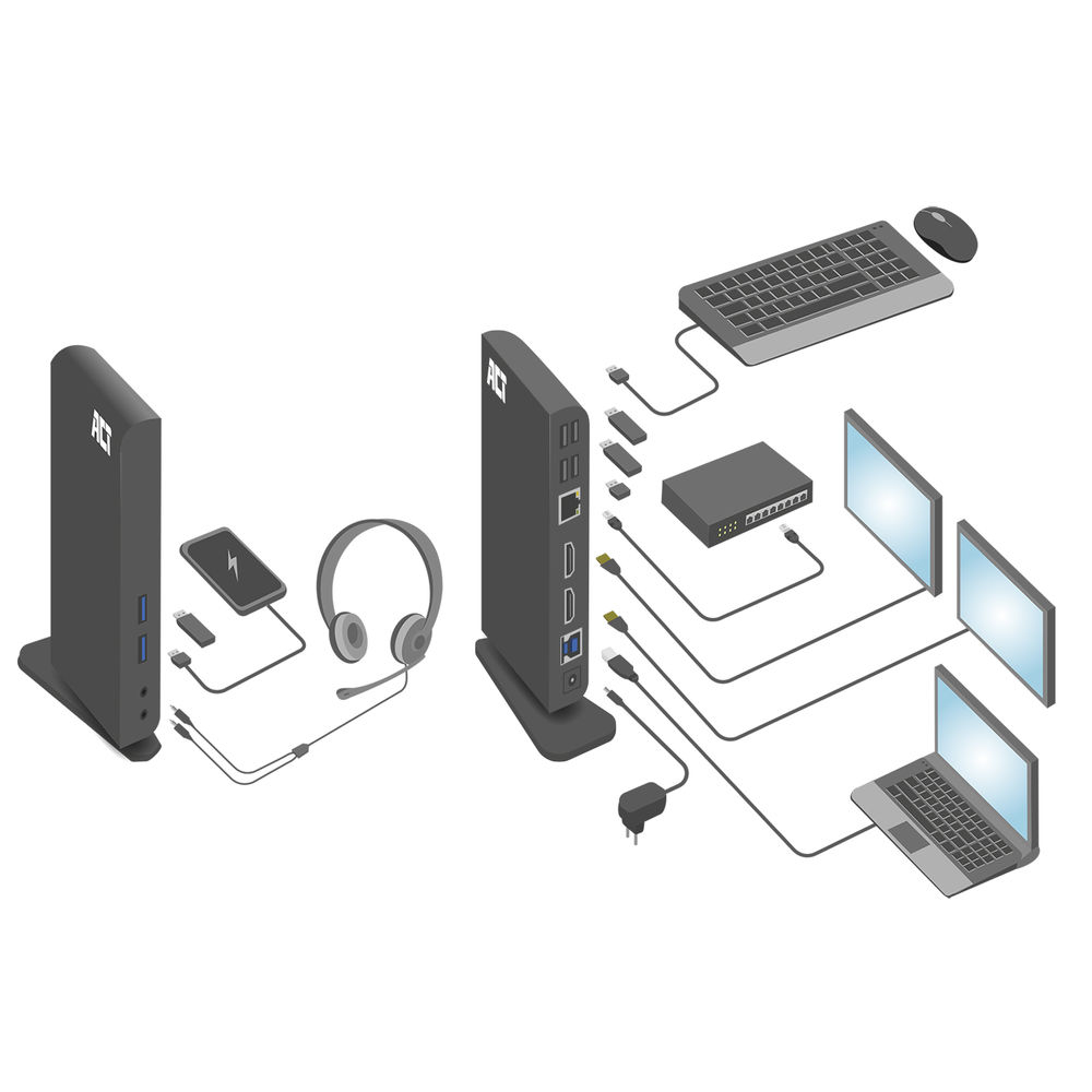 USB-c Or USB-a Dual Monitor Docking Station