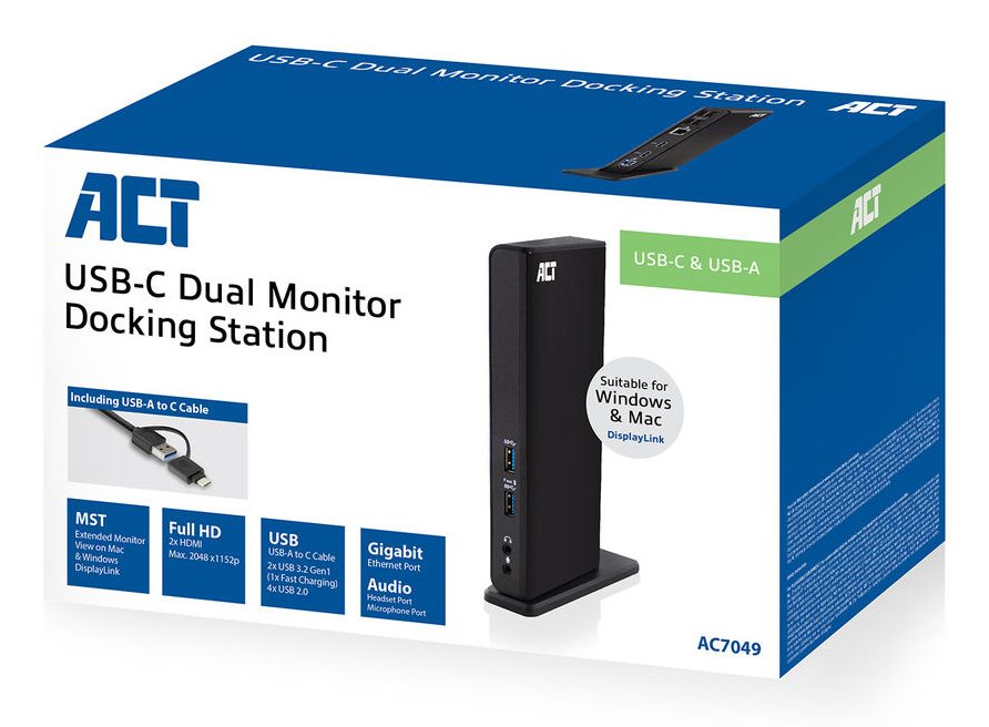 USB-c Or USB-a Dual Monitor Docking Station