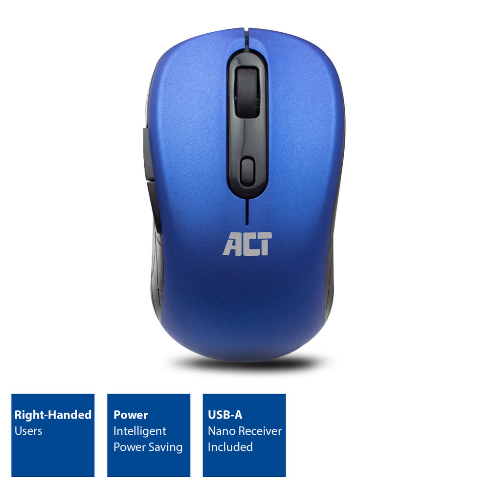Wireless Mouse USB Nano Receiver 1600 dpi Blue