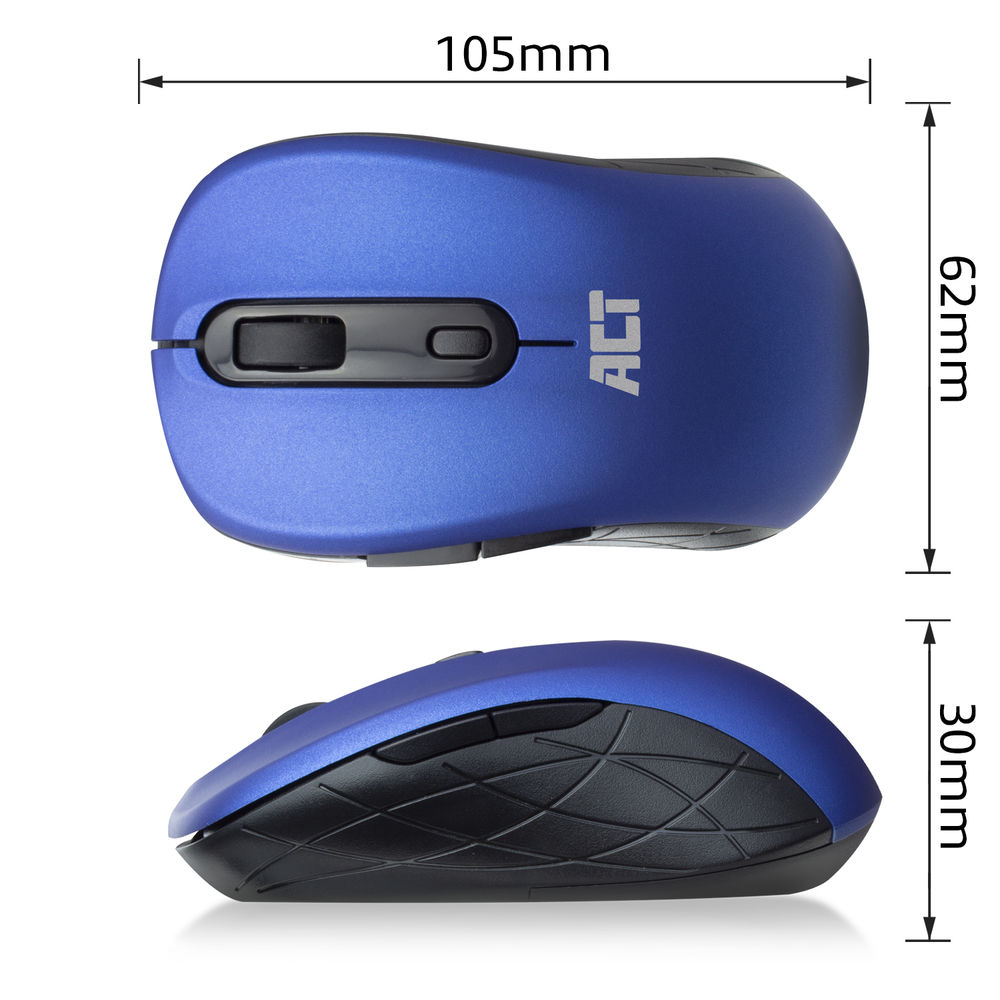 Wireless Mouse USB Nano Receiver 1600 dpi Blue