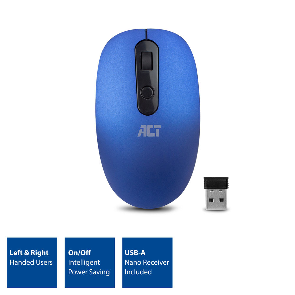 Wireless Mouse USB Nano Receiver 1200dpi Blue