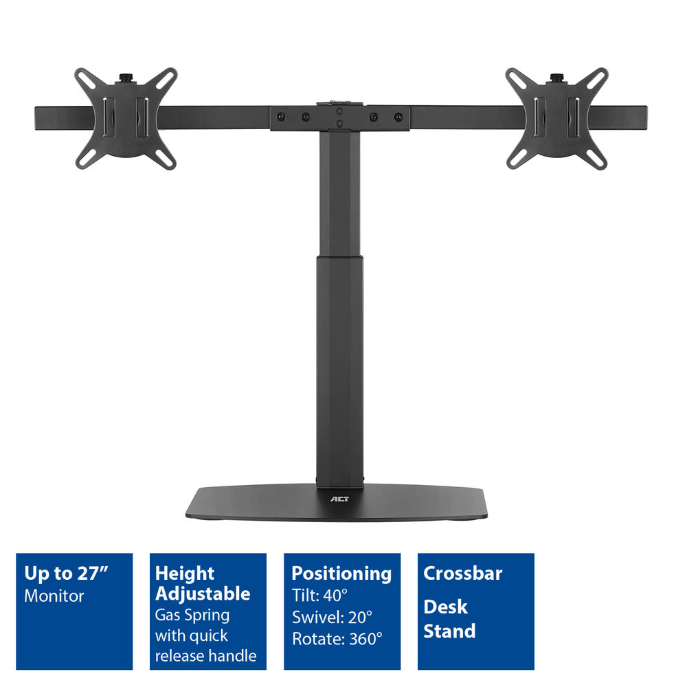 Free Standing Gas Spring Dual Monitor Arm Office Crossbar