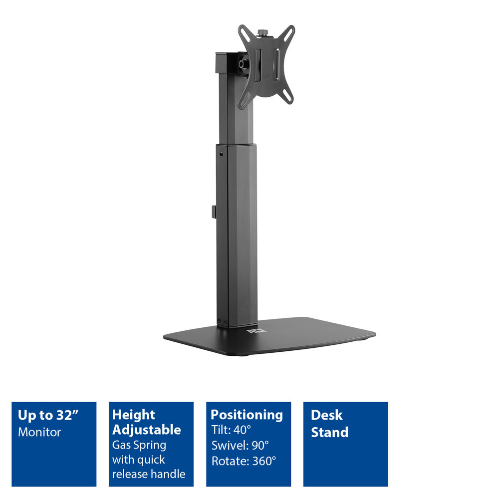 Free Standing Gas Spring Monitor Arm Office