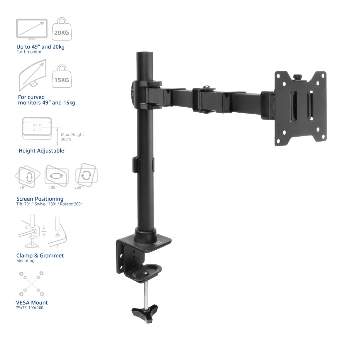 Single Monitor Arm Office Solid Pro