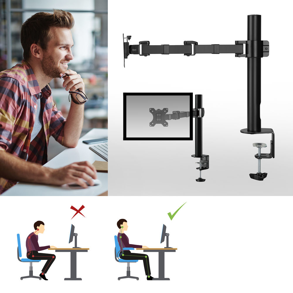 Single Monitor Arm Office Solid Pro