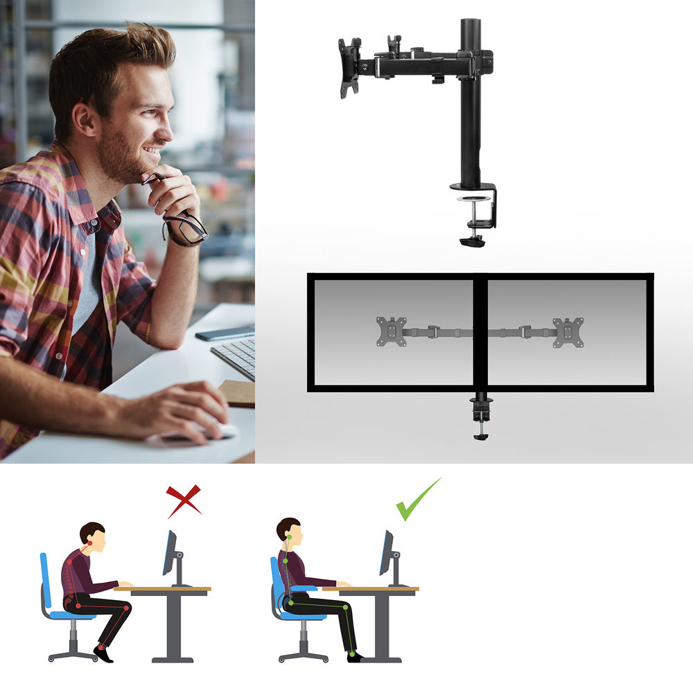 Dual Monitor Arm Office Solid Pro