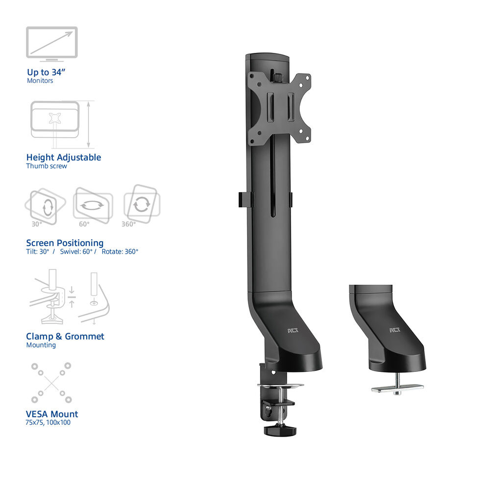 Single Monitor Arm Office Quick Height Adjustment