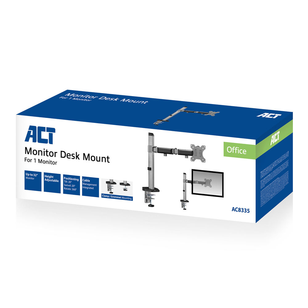 Single Monitor Arm Office, Silver