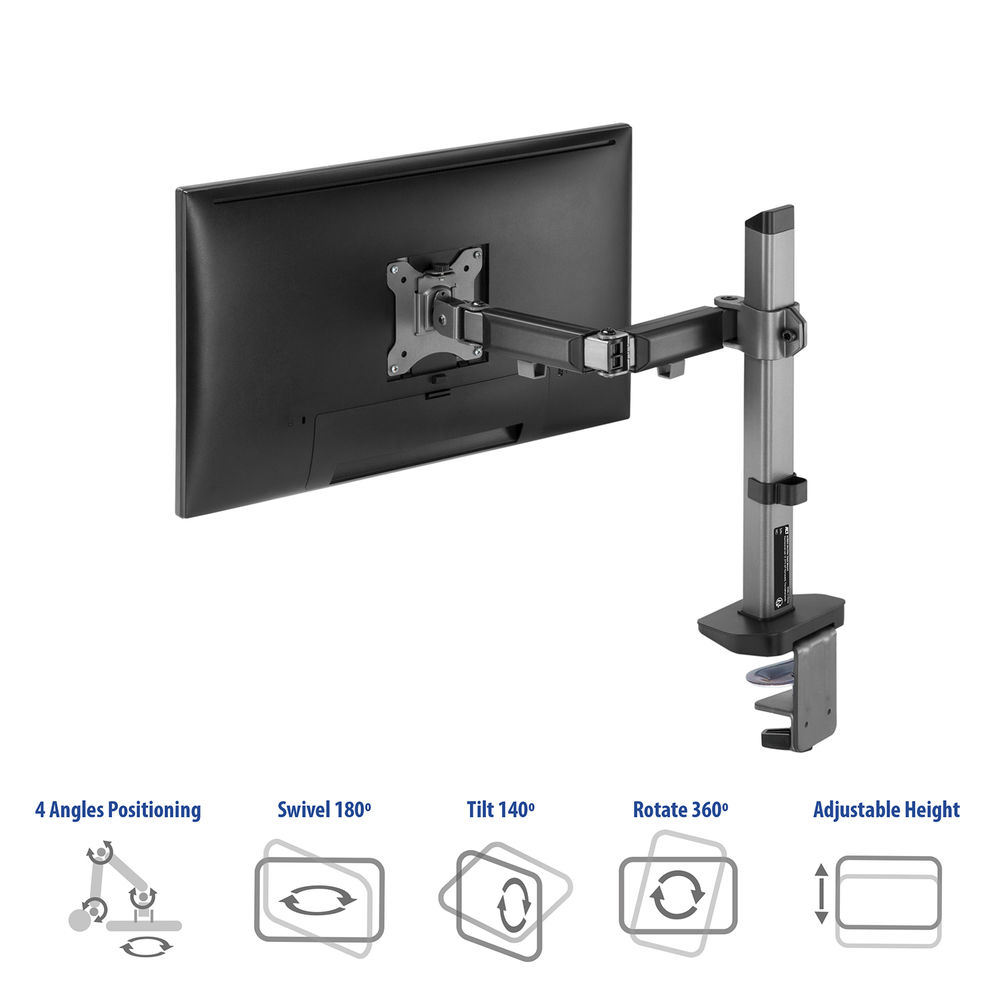 Single Monitor Arm Office, Silver