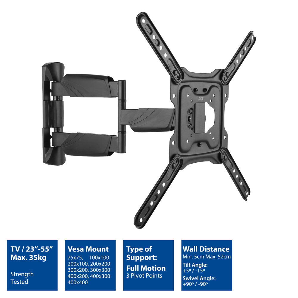 Full Motion TV Wall Mount 23in up to 55in VESA