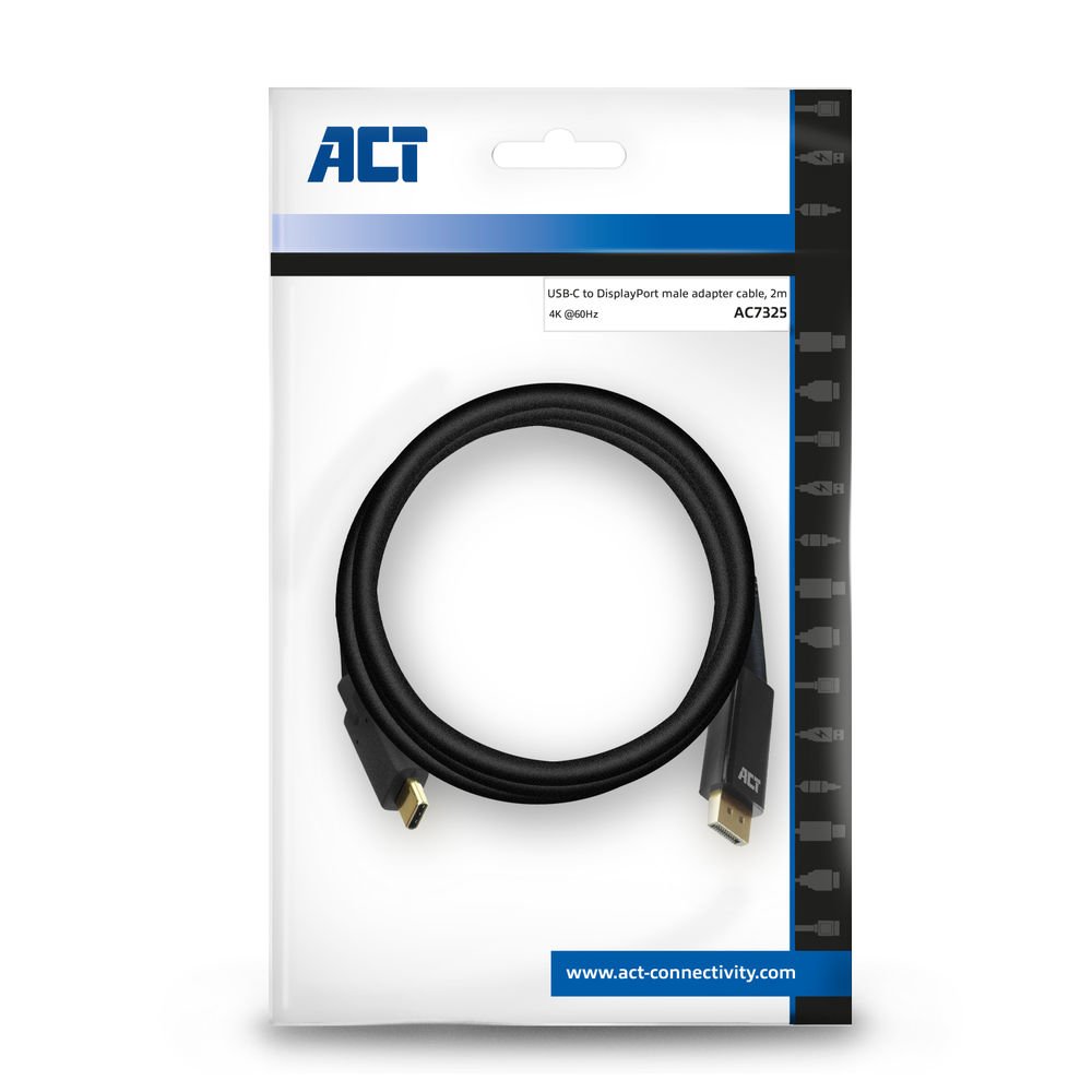 USB-C to DisplayPort male Cable 2.0m 4K 60Hz