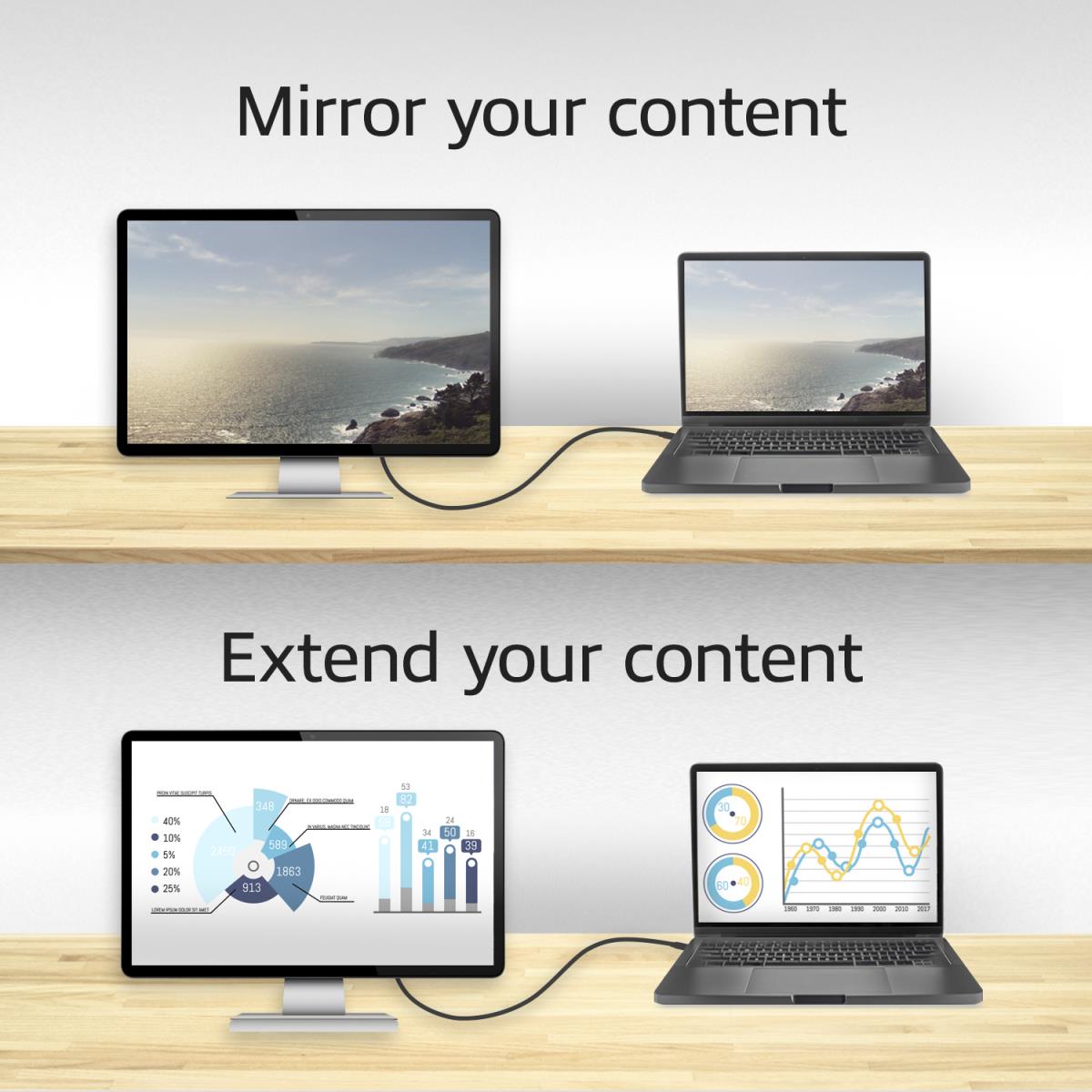 USB-C to DisplayPort male Cable 2.0m 4K 60Hz