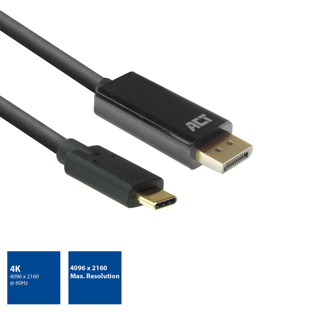 USB-C to DisplayPort male Cable 2.0m 4K 60Hz