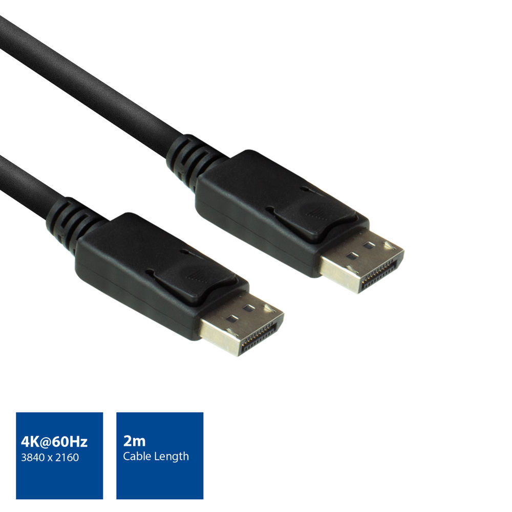 DisplayPort Connection Cable 2x DisplayPort Male Connector 2m