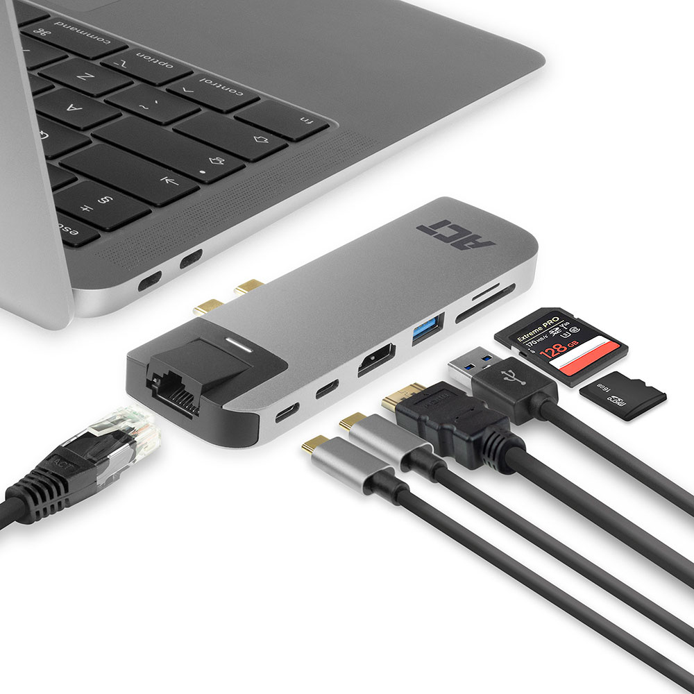 USB-c Thunderbolt 3 To Hdmi Female Multiport Adapter 4k, Ethernet, USB Hub, Card Reader, Pd Pass Through