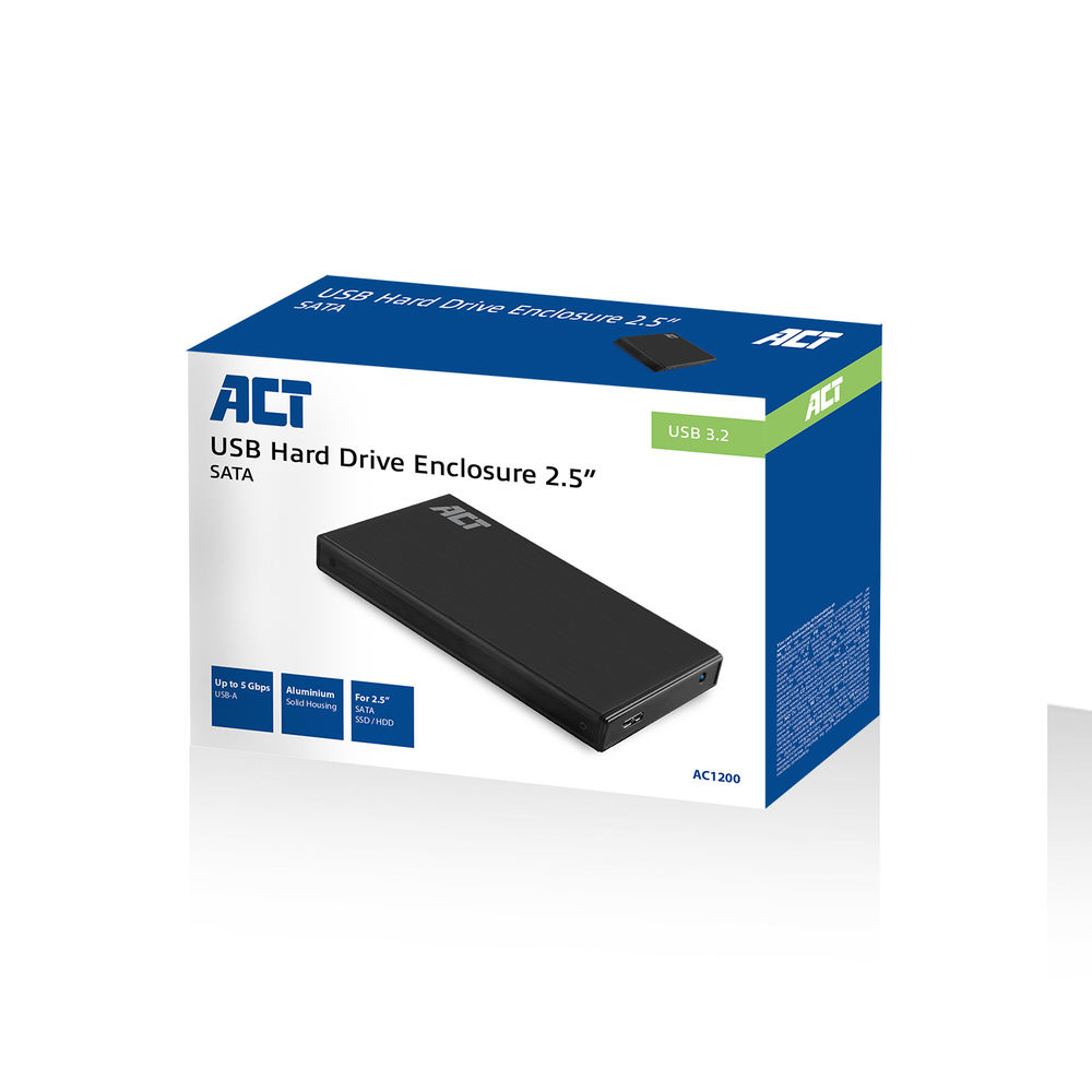 2.5in SATA Hard Drive Enclosure Aluminium USB 3.2 Gen1