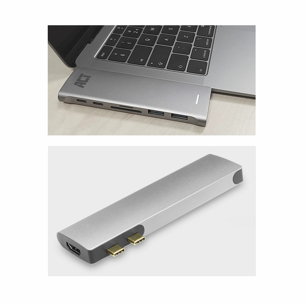 Converter USB-C Thunderbolt 3 - HDMI / 2 x USB-A / 2 x USB-C / card-reader / Thunderbolt Pass-throug