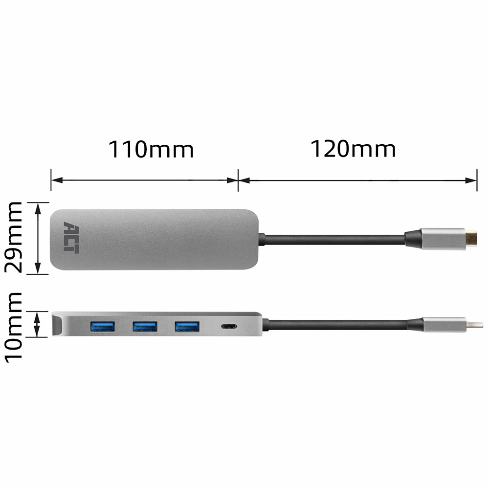 USB-C Hub with 4x USB-A USB-C PD Pass-Through 60W