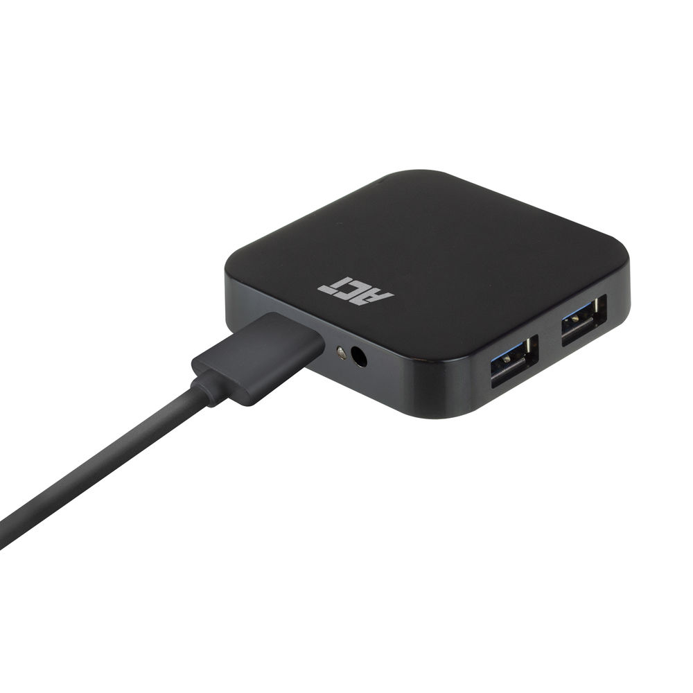 USB Hub 3.2 4x USB-A with Power Supply Black