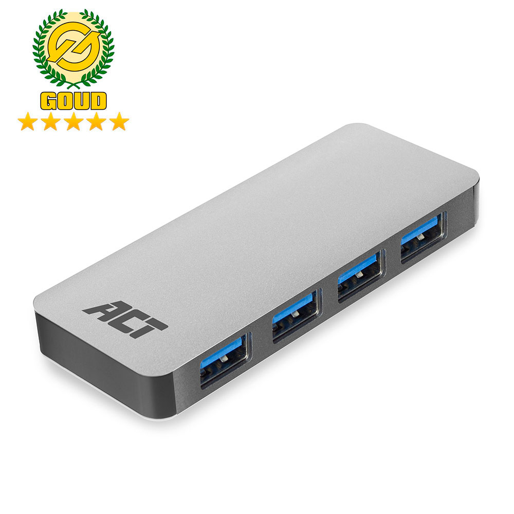 USB-A Hub with Power Supply Number of Ports: 4x USB A Female Cable Length 0.50m Aluminium Housing