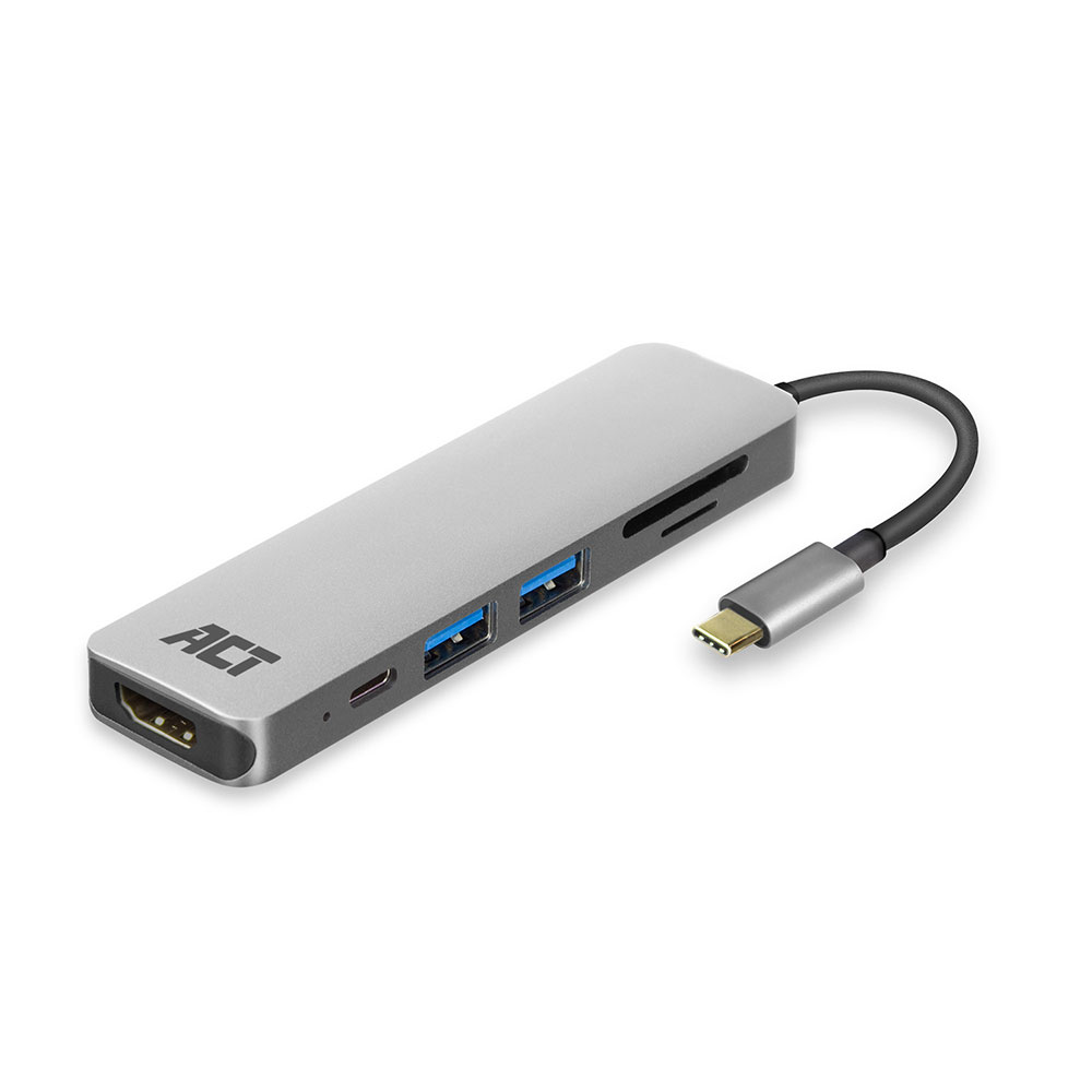 USB-C to HDMI Female Multiport Adapter 4K 2x USB-A Cardreader PD Pass Through