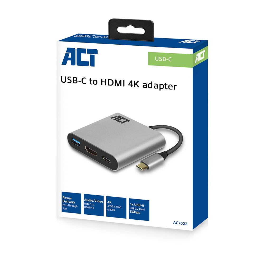 USB-C to HDMI Female Multiport Adapter With PD Pass-through 60w 4k USB-A