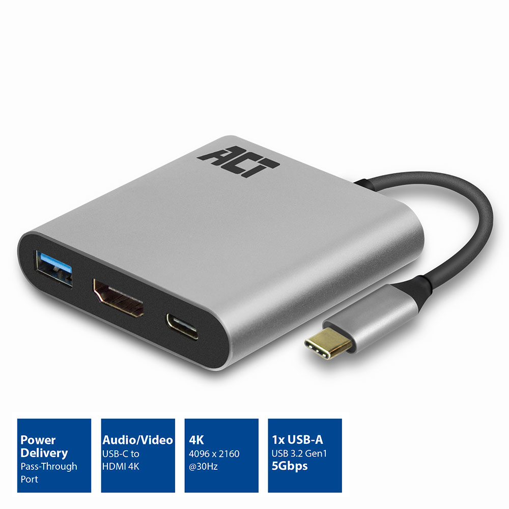 USB-C to HDMI Female Multiport Adapter With PD Pass-through 60w 4k USB-A