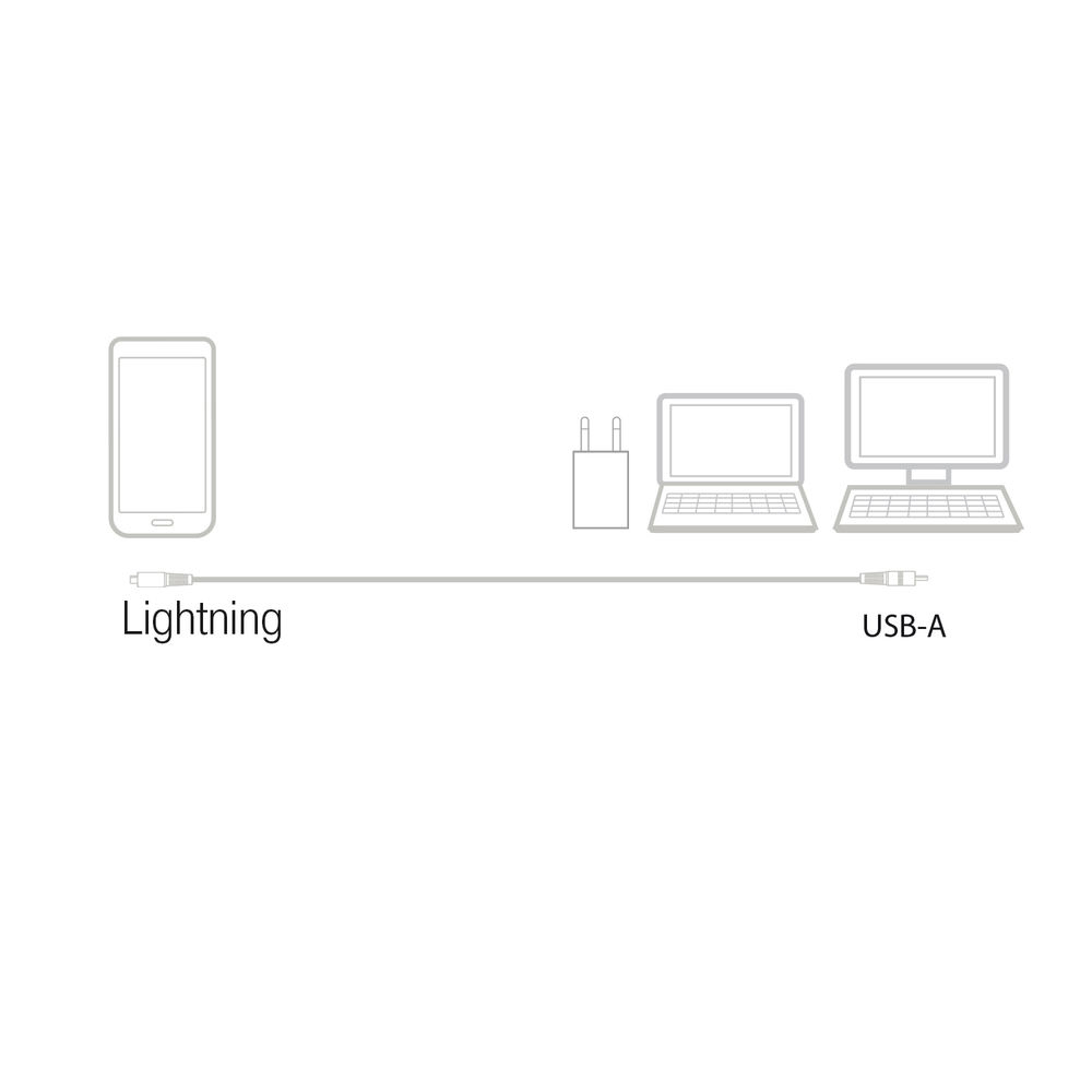 USB-A to Lightning Charging/Data Cable 1M
