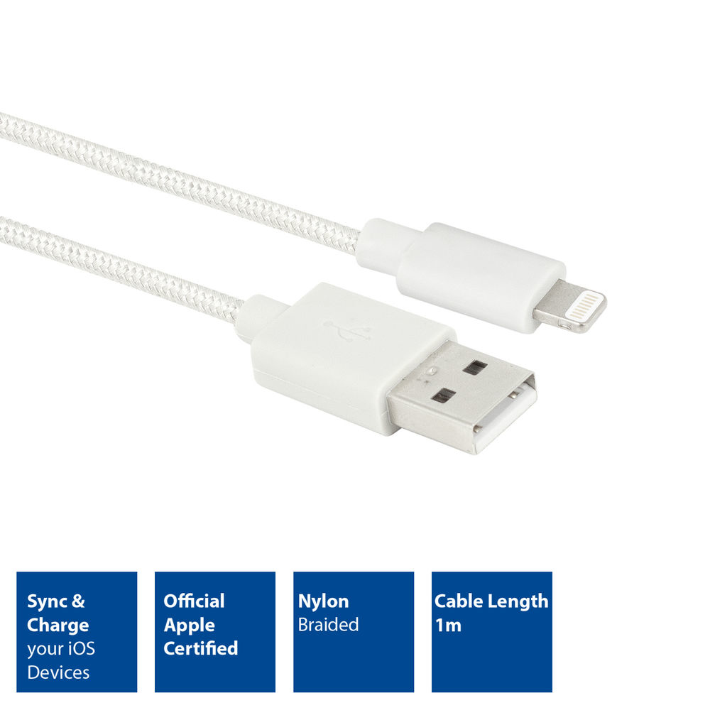 USB-A to Lightning Charging/Data Cable 1M