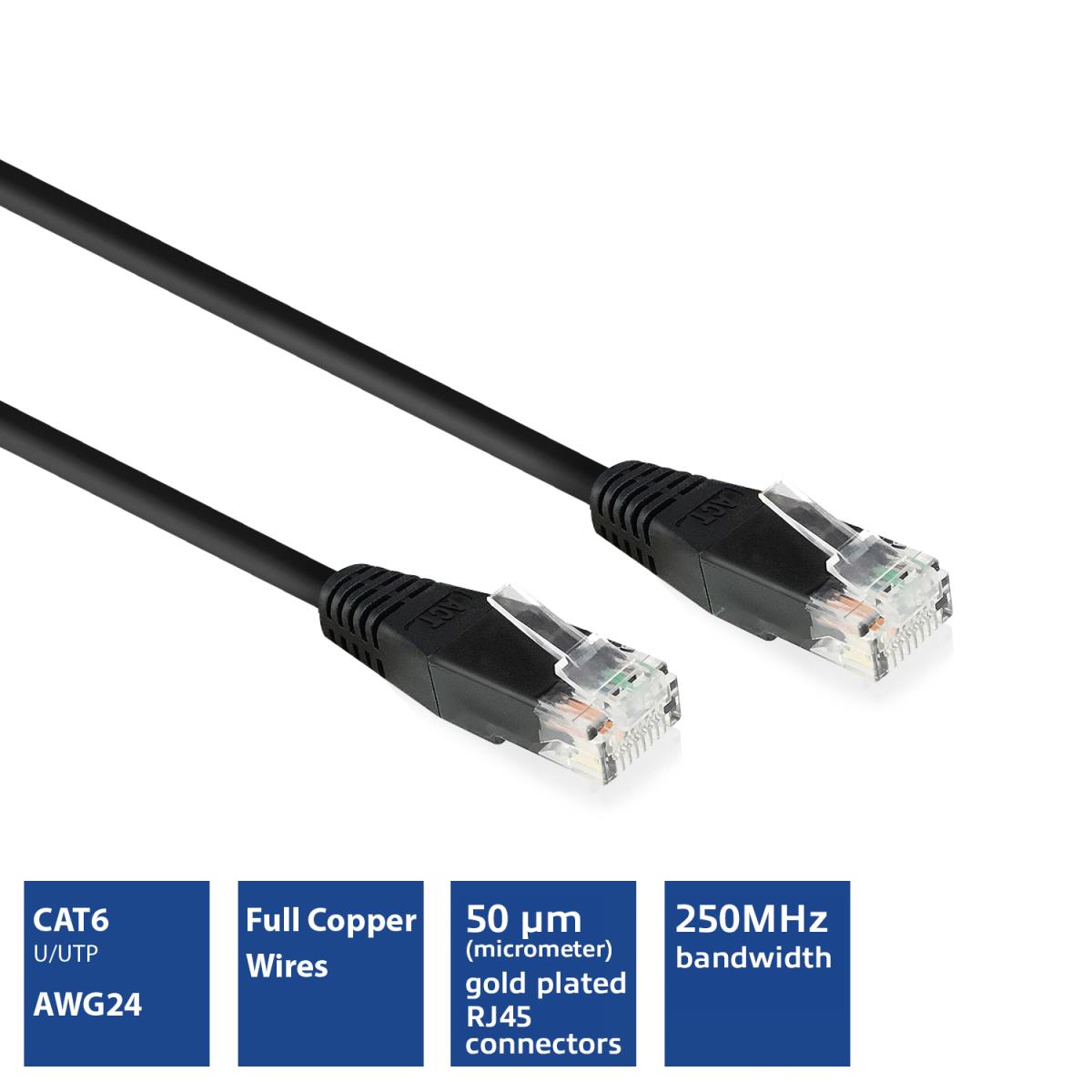 Patch Cable - CAT6 - U/utp - 1m - Black
