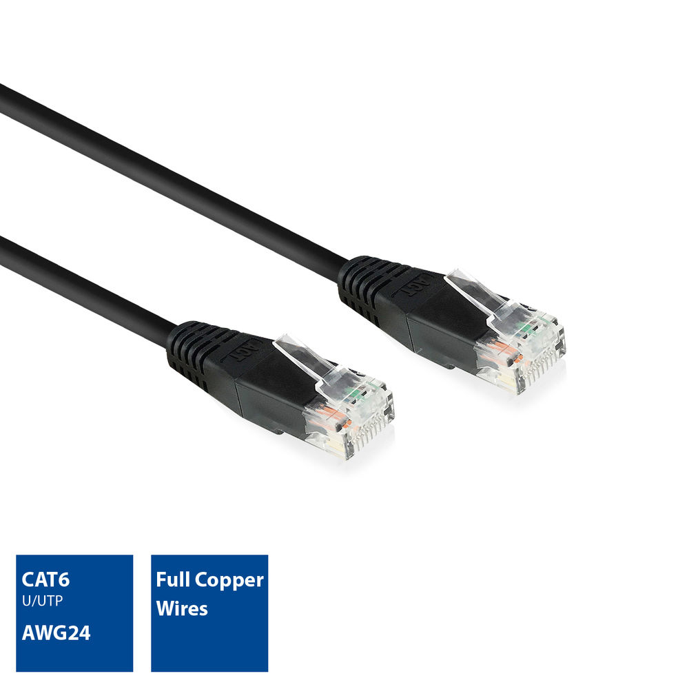 Patch cable - CAT6 - U/UTP - 15m - Black