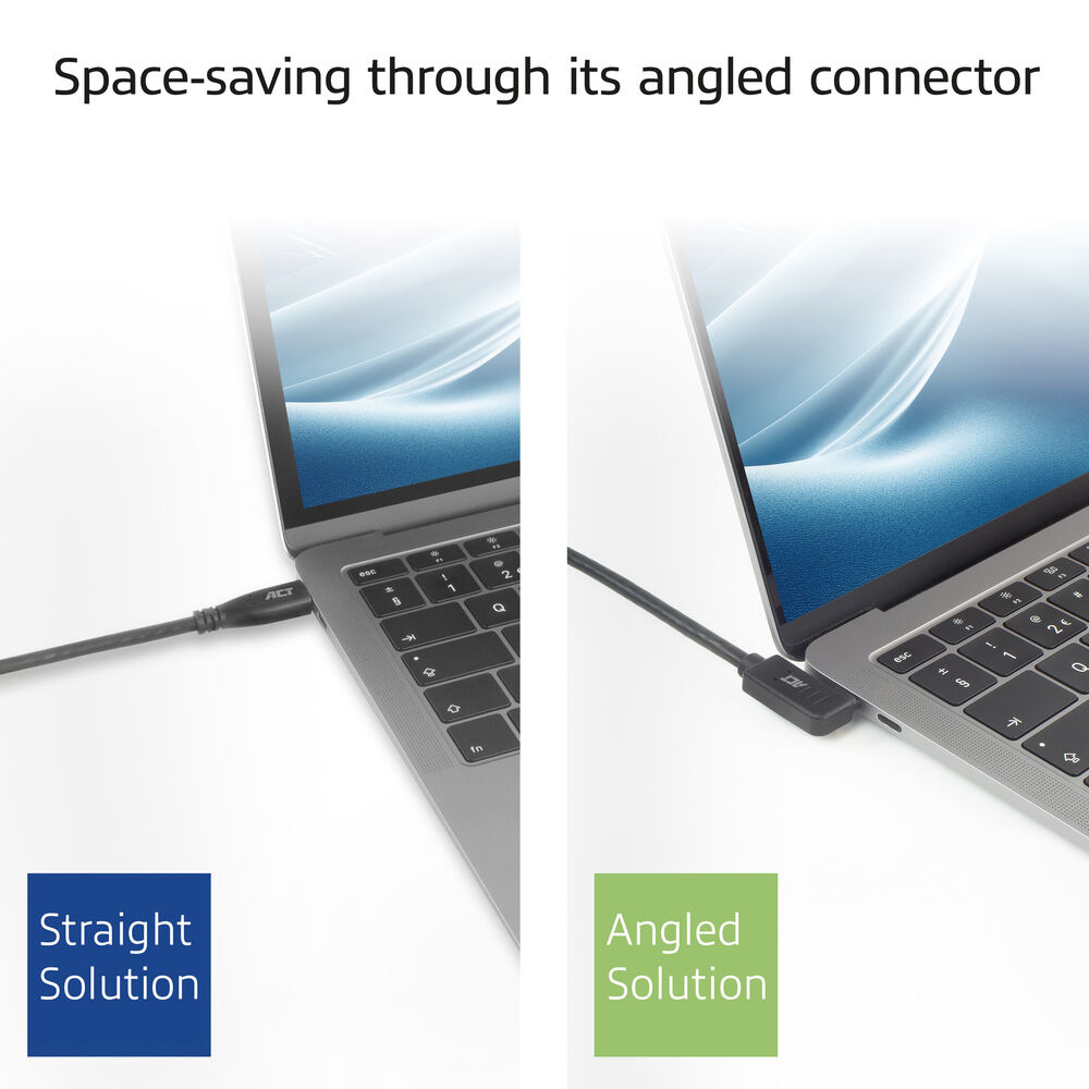 USB 3.2 Gen1 Connection Cable C Male (straight) - C Male (angled) 2m
