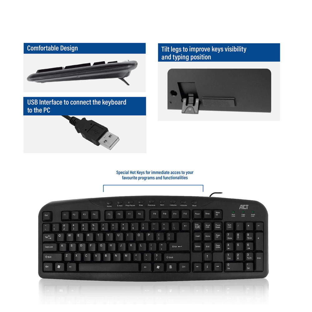 Multimedia Keyboard USB Qwerty US/Int'l