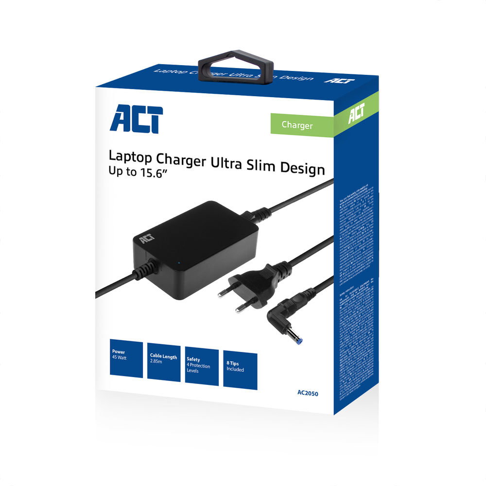 Ultra Slim Size Laptop Charger 45w (for Laptops Up To 15.6 Inch)
