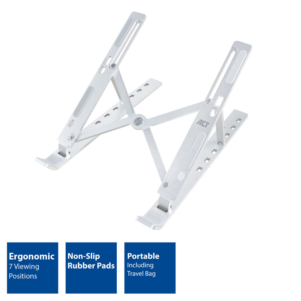 Foldable laptop stand aluminium 7 positions height adjustable
