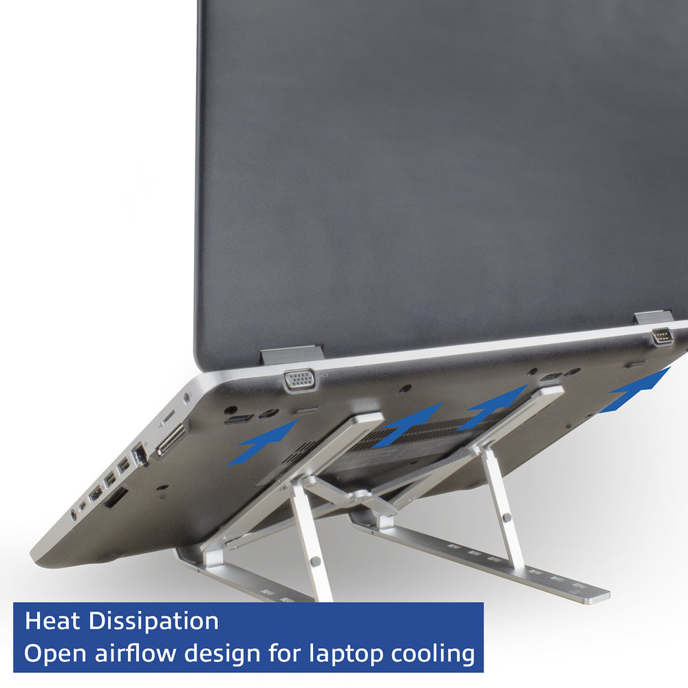 Foldable laptop stand aluminium 7 positions height adjustable